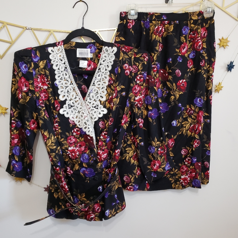 Leslie Fay vintage skirt suit size 6